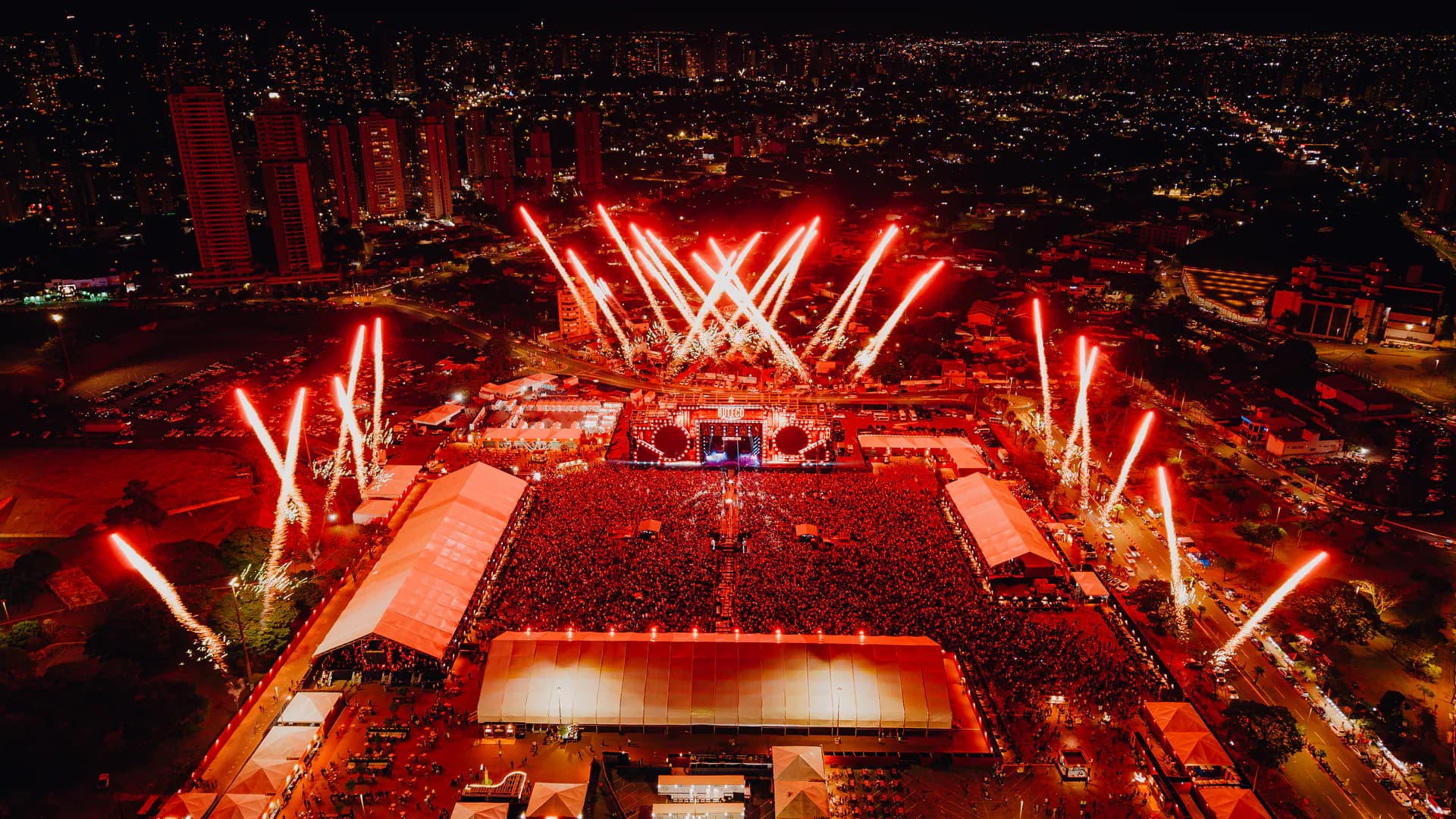 Vista aérea do palco do Buteco em Goiânia